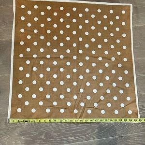 Cream and Tan Polka Dot Scarf